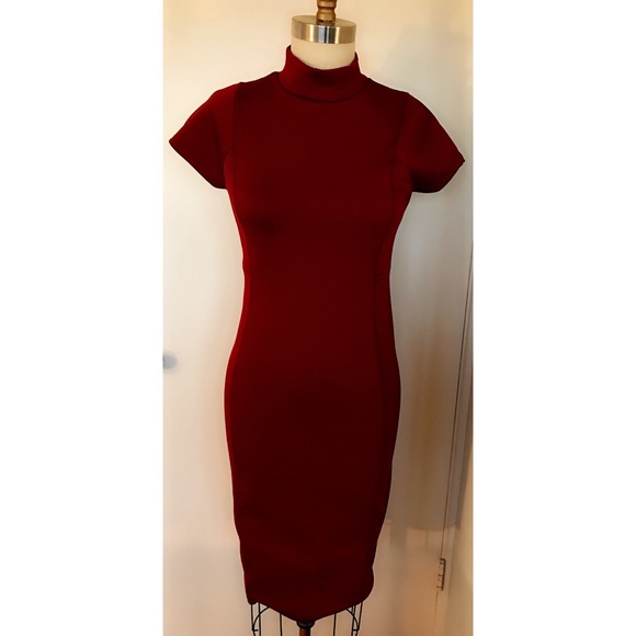 zara mock neck dress